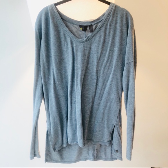 Zella Oversized Grey Long Sleeve Yoga Athleisure Top - Picture 2 of 9